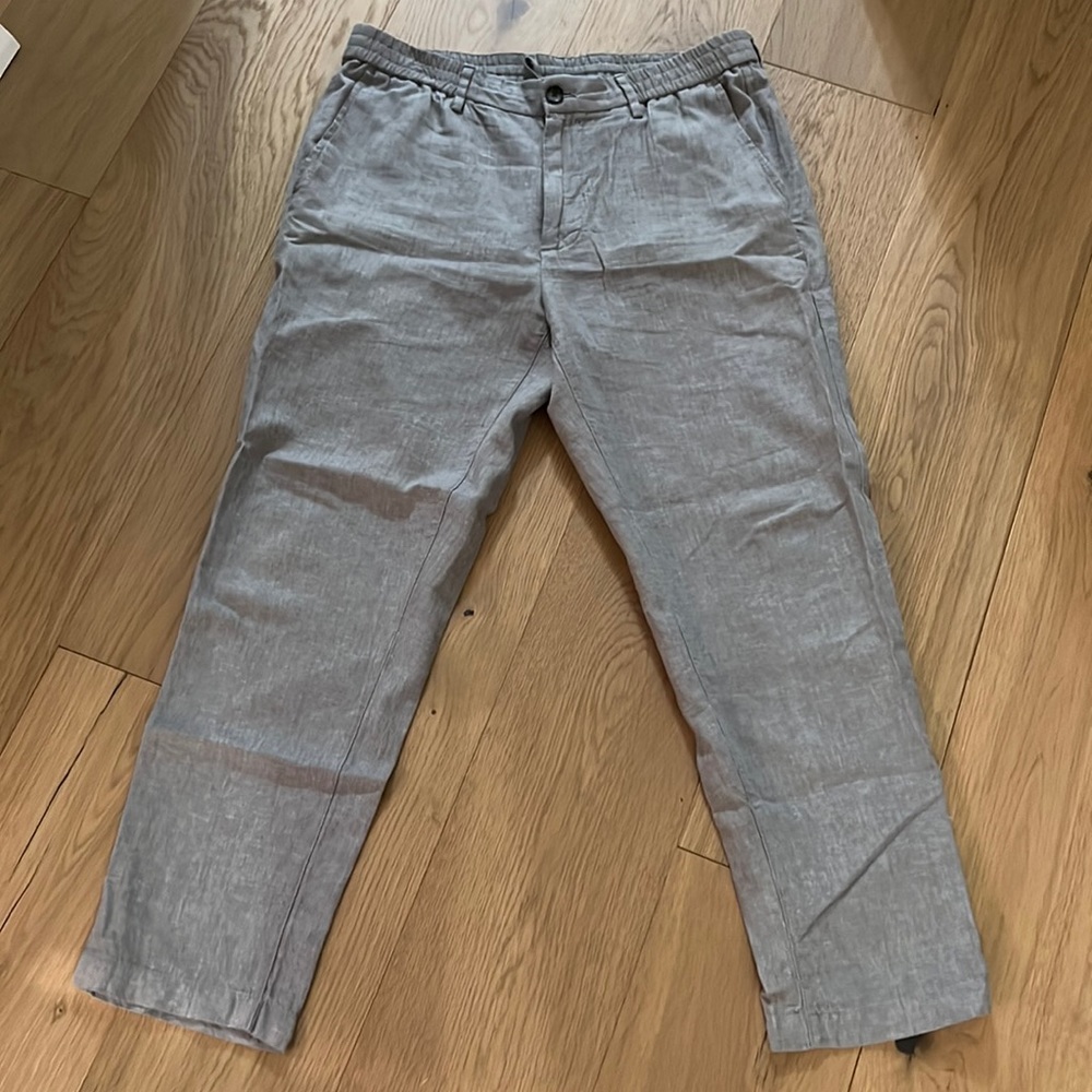 Mens Banana Republic gray linen pants size 34x30